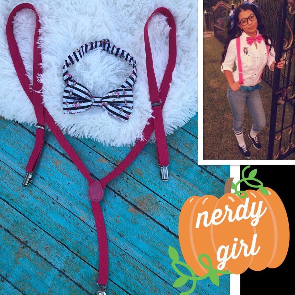 nerdy girl bundle=bow tie/suspenders